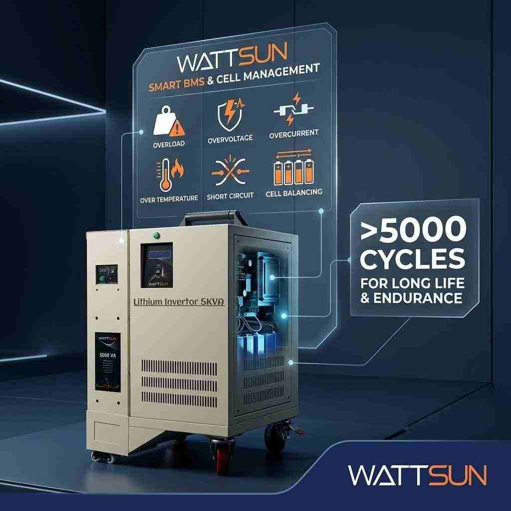 5KVA UPS, 5KVA Inverter, Lithium Inverter, Home UPS, Pure Sine Wave Inverter, Portable UPS, and Solar Compatible Inverter